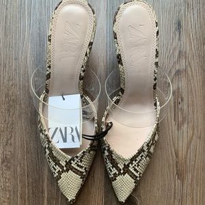 Zara snake print pumps